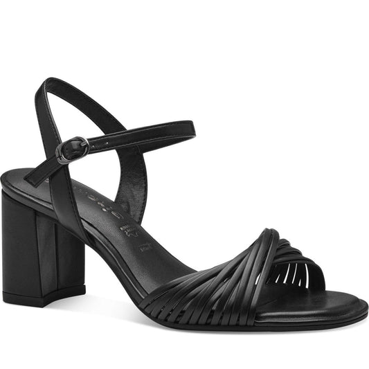 Tamaris womens black elegant open sandals | Vilbury London