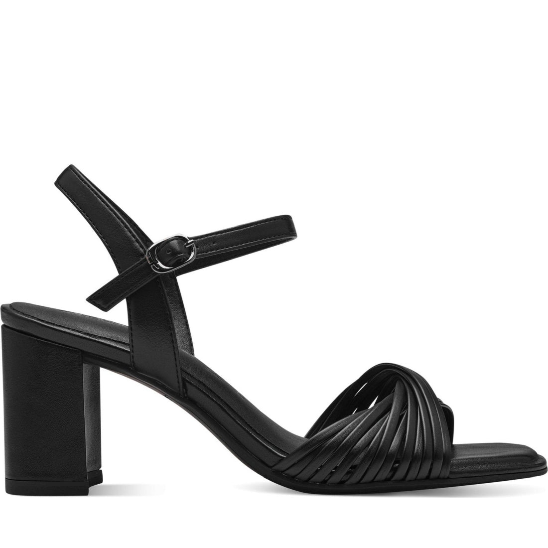 Tamaris womens black elegant open sandals | Vilbury London