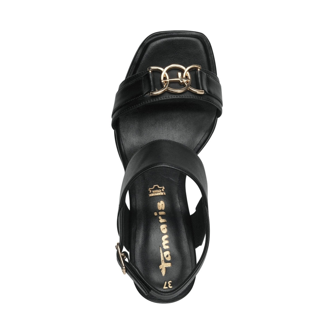 Tamaris womens black casual open sandals | Vilbury London