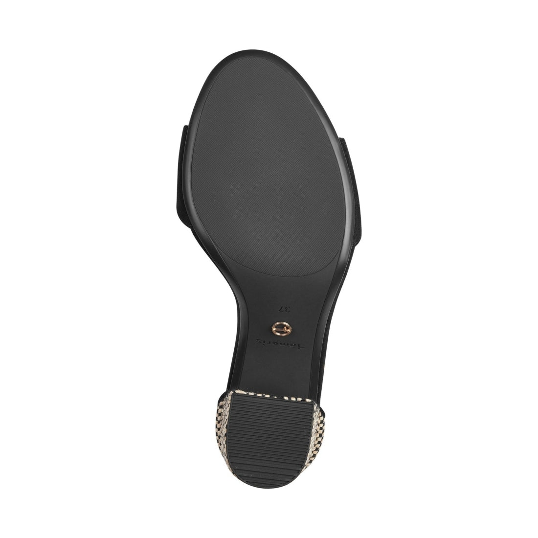 Tamaris womens black comb casual part-open sandals | Vilbury London