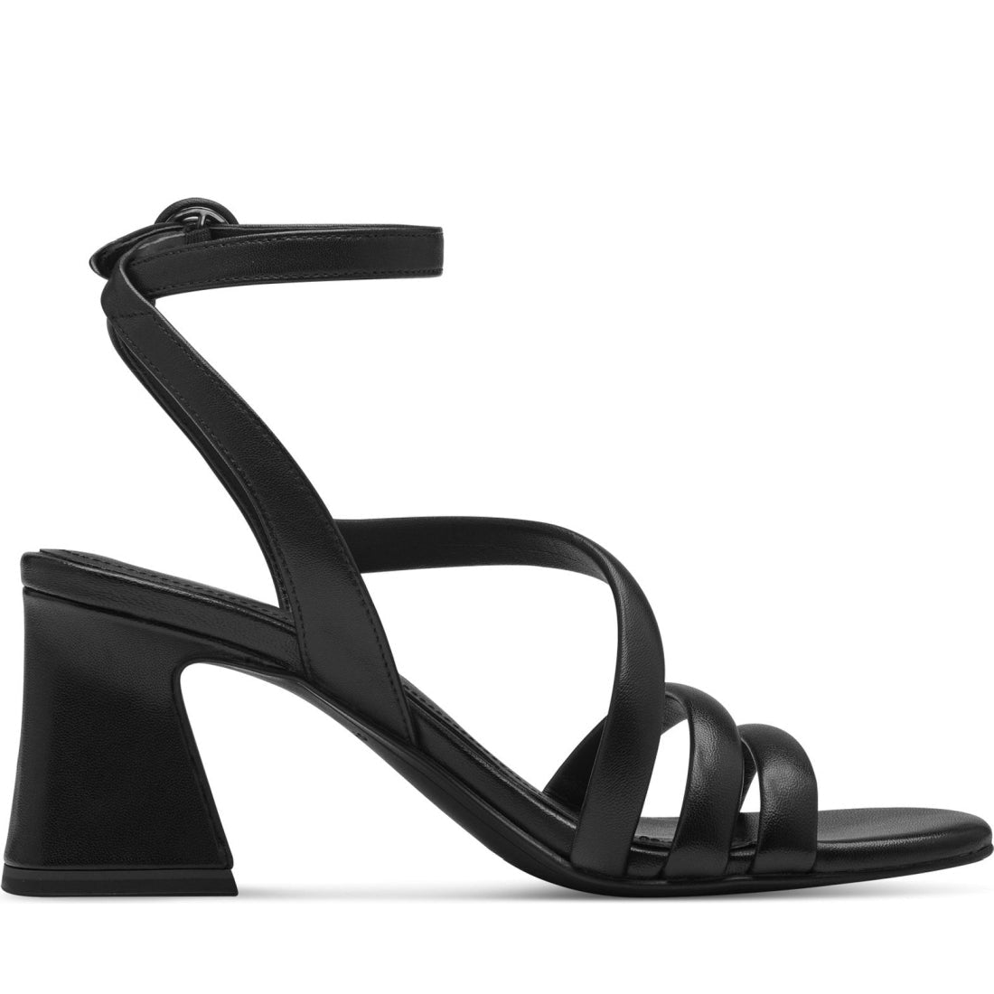 Tamaris womens black elegant open sandals | Vilbury London