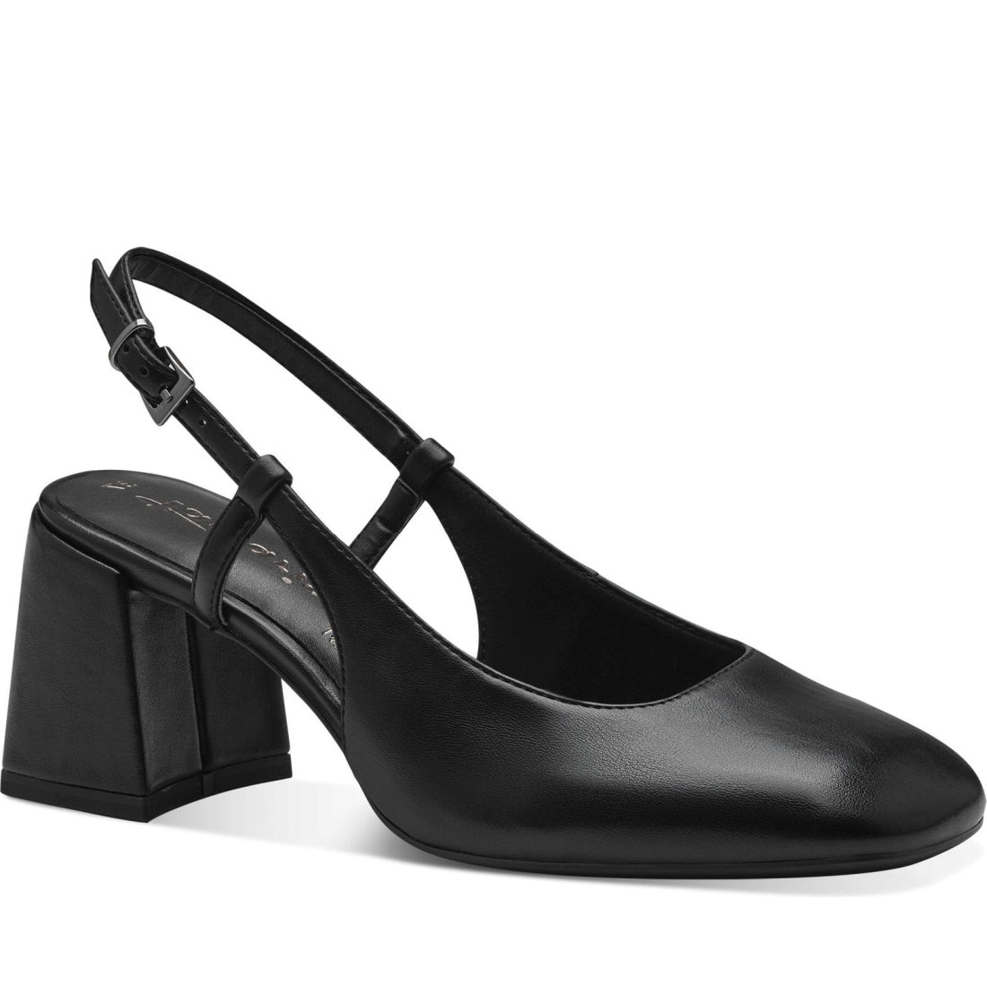 Tamaris womens black elegant part-open sandals | Vilbury London