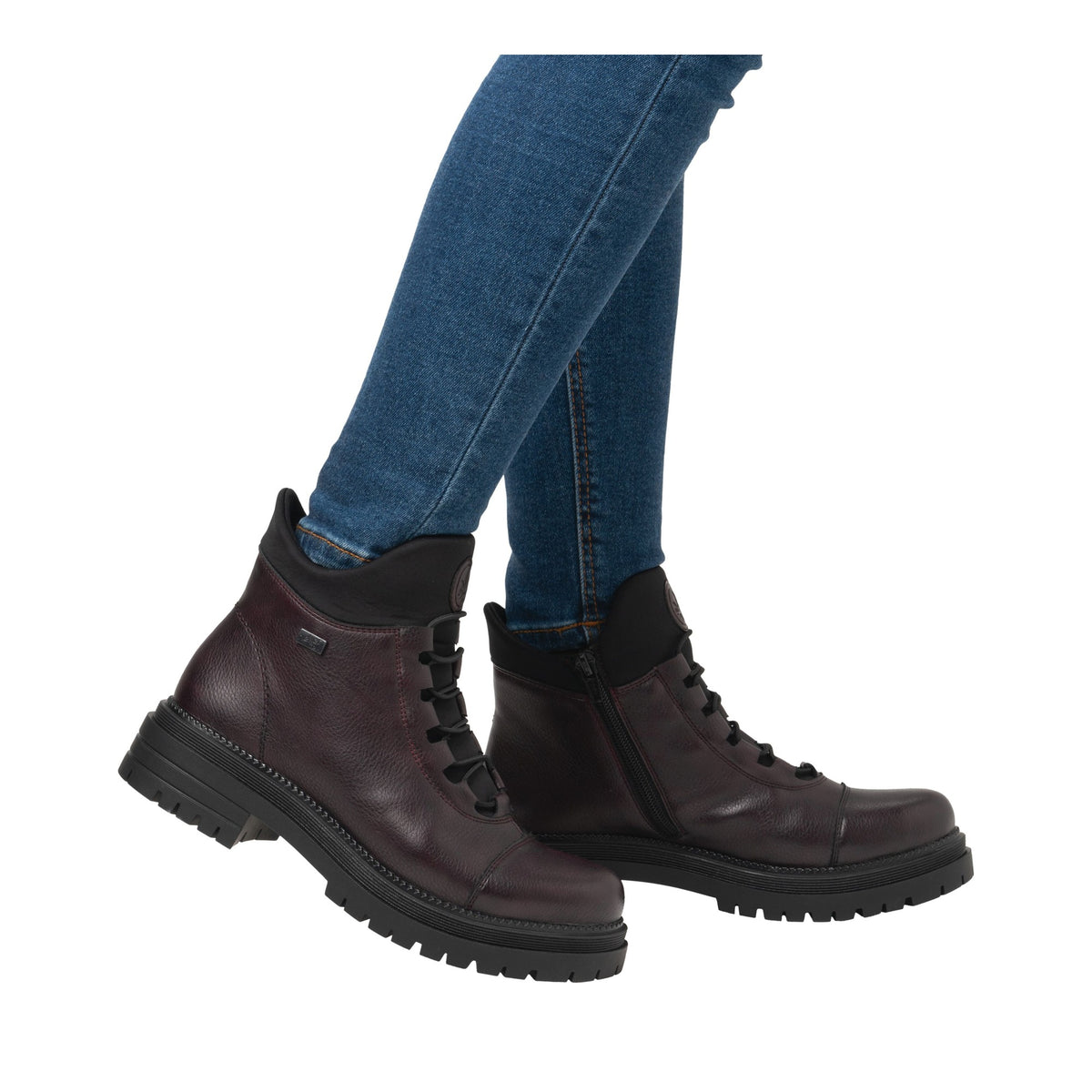 red casual closed ladies mid height boots
