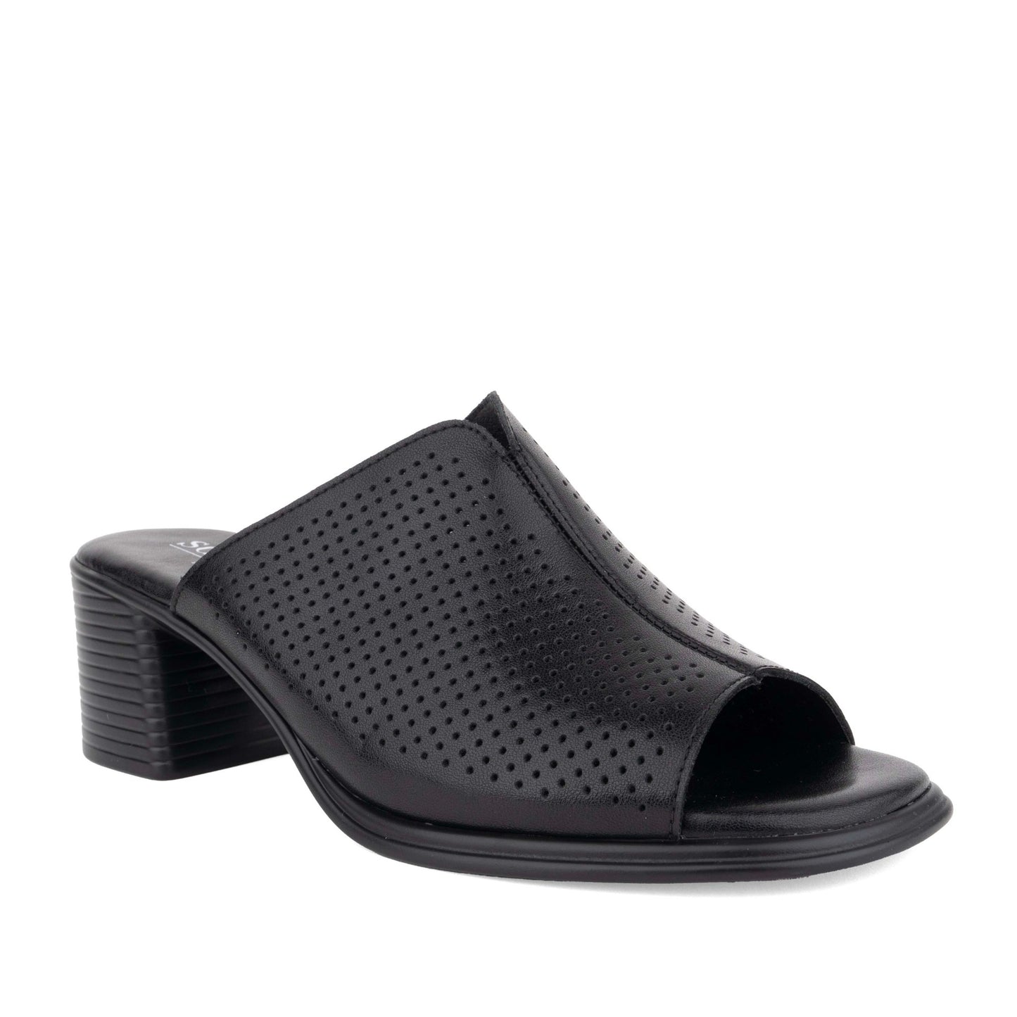 Women's Black Open-Toe Slippers