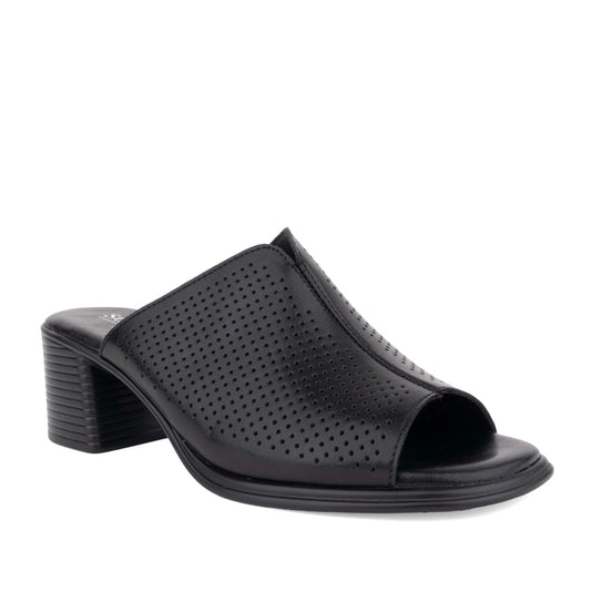 Women's Black Open-Toe Slippers