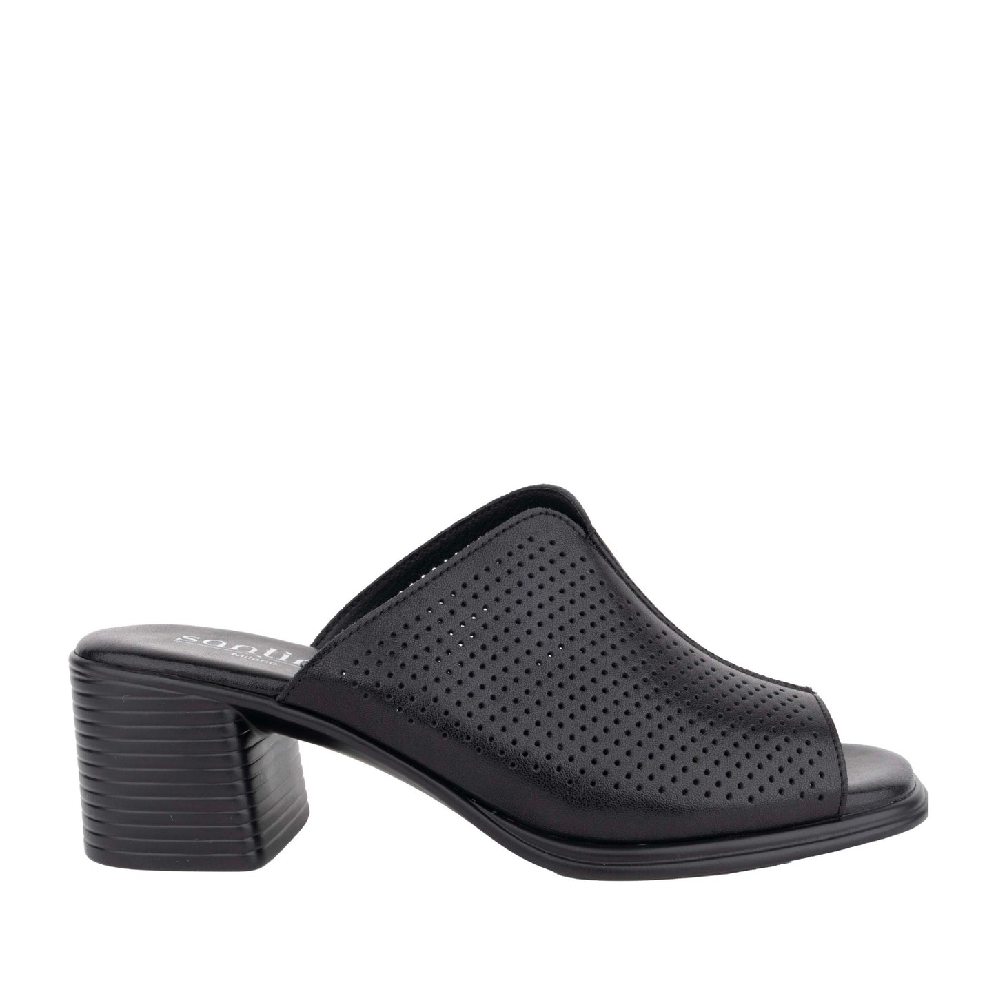 Women's Black Open-Toe Slippers