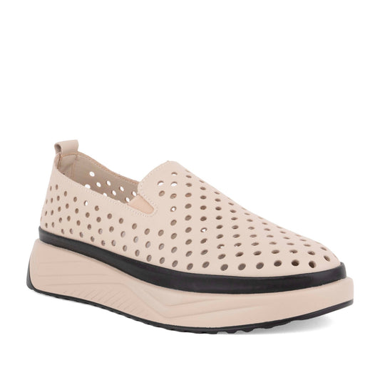 Women's Beige Wedge Fashion Sneakers