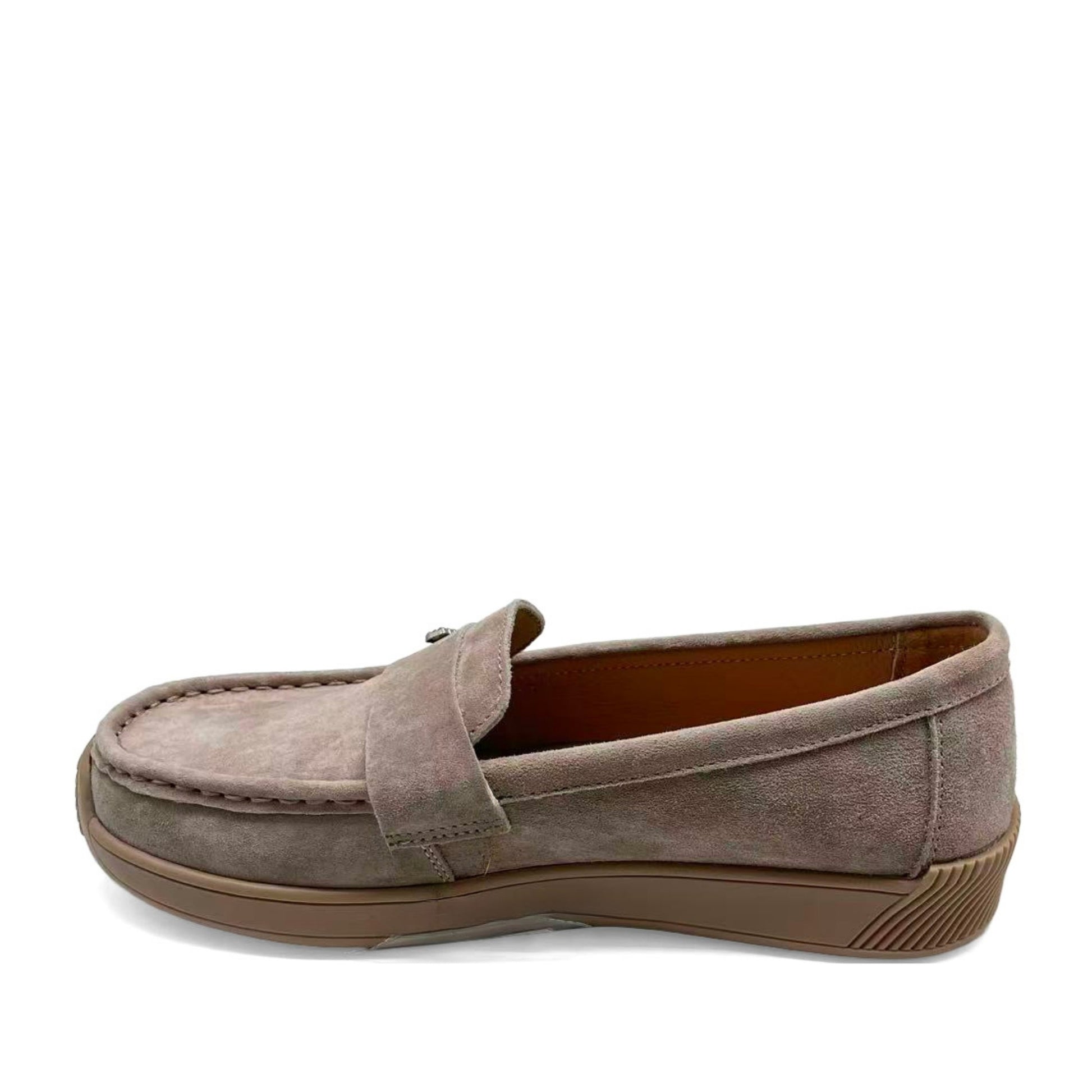 Women's Beige Wedge Loafers