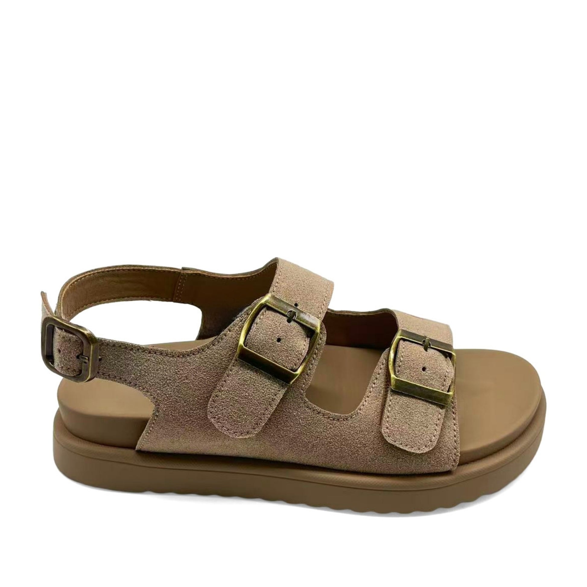Women's Beige Wedge Open-Toe Sandals