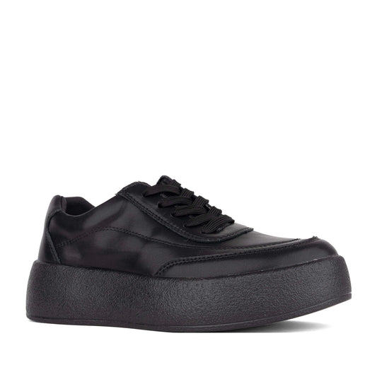 Women's Black Wedge Fashion Sneakers