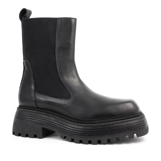 black casual closed booties