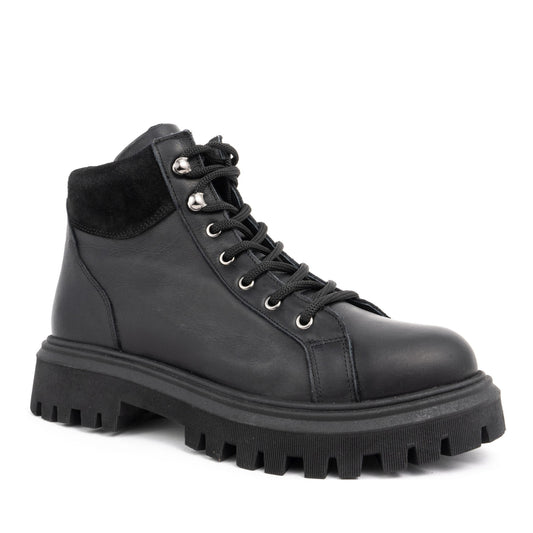 black casual closed booties