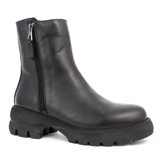 black casual closed booties