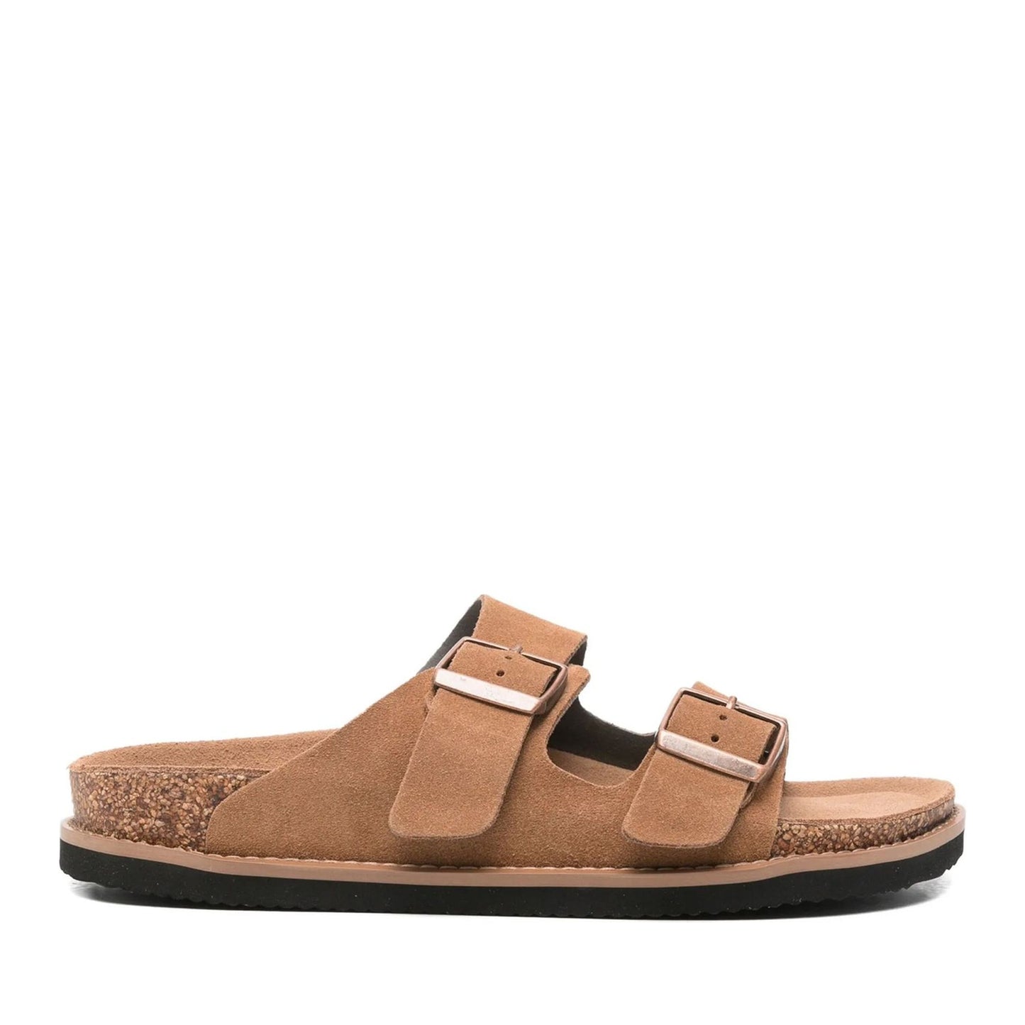 Men's Brown Open-Toe Slippers