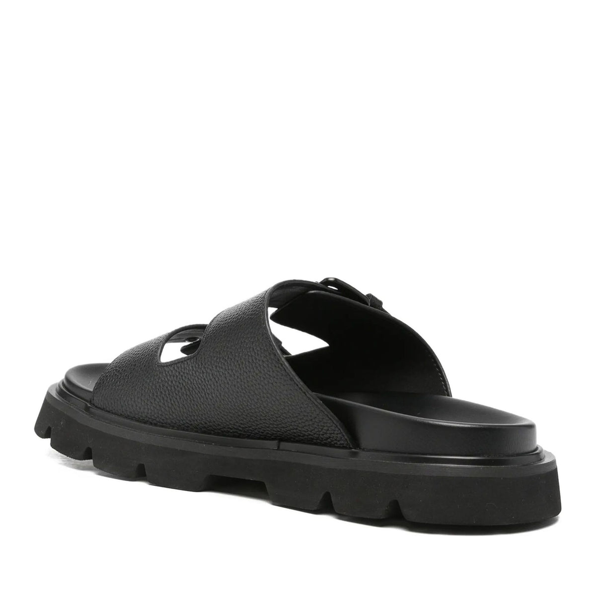black casual open slippers