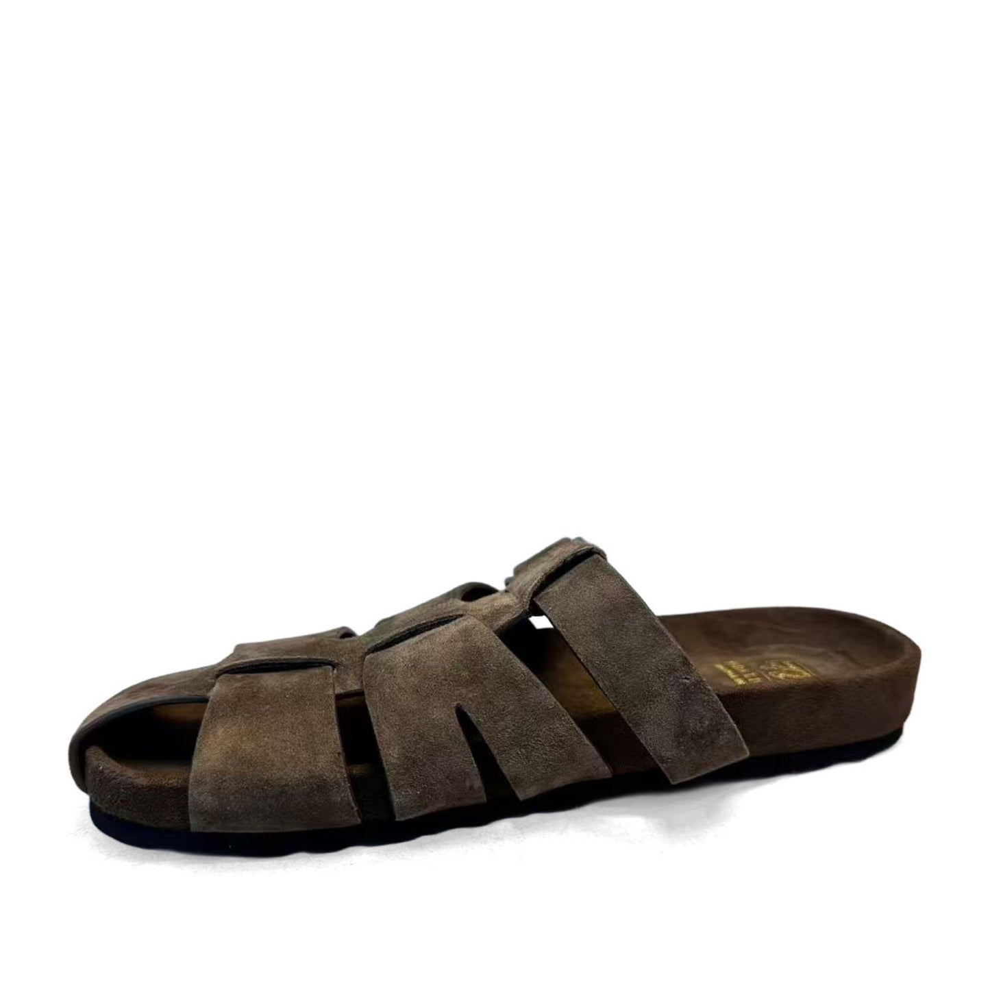 Women's Brown Wedge Open-Toe Slippers