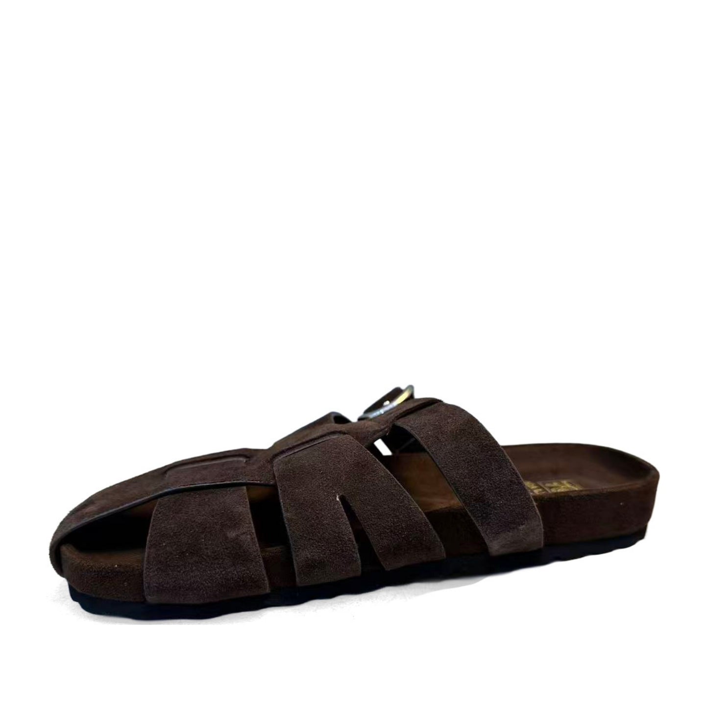 Women's Brown Wedge Open-Toe Slippers