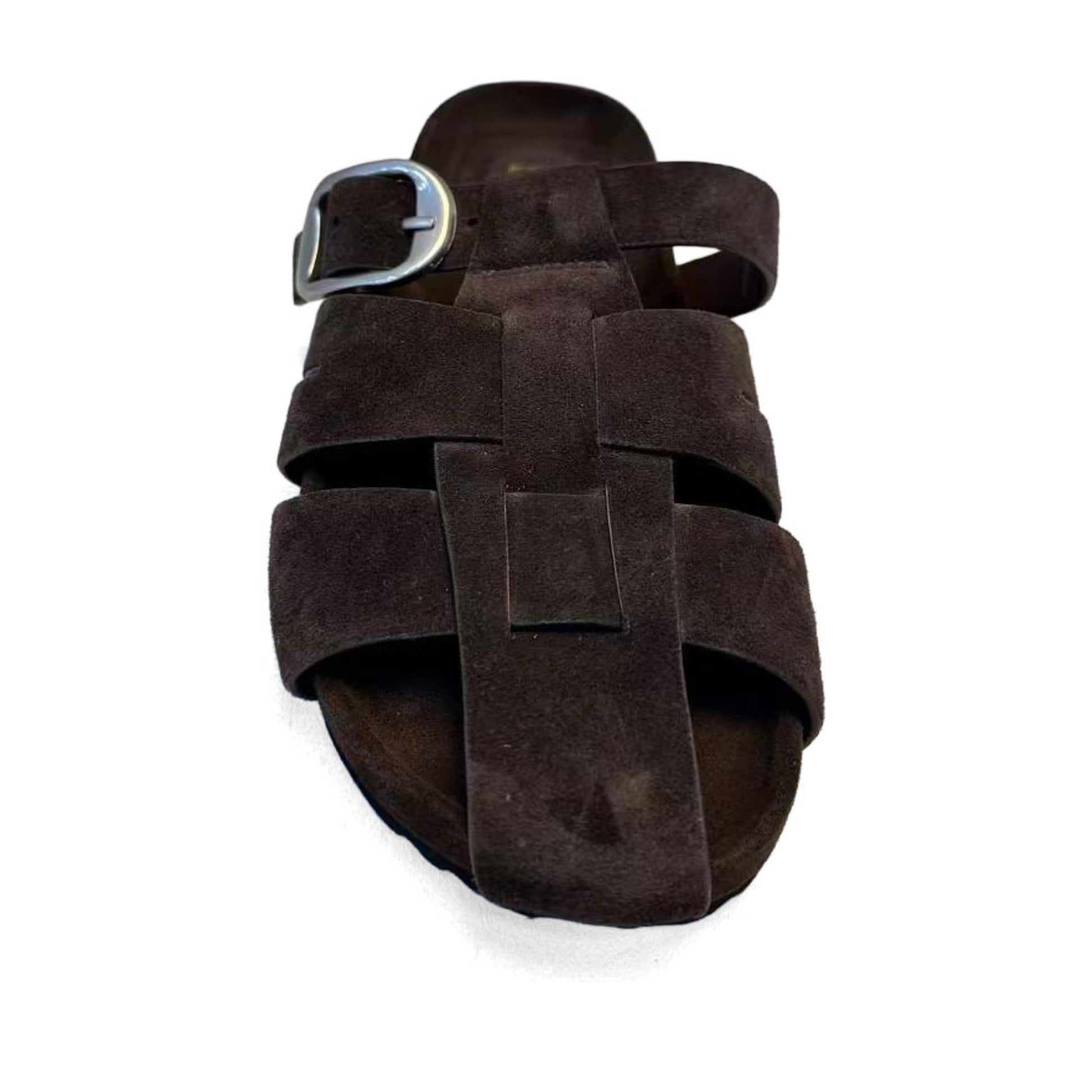 Women's Brown Wedge Open-Toe Slippers