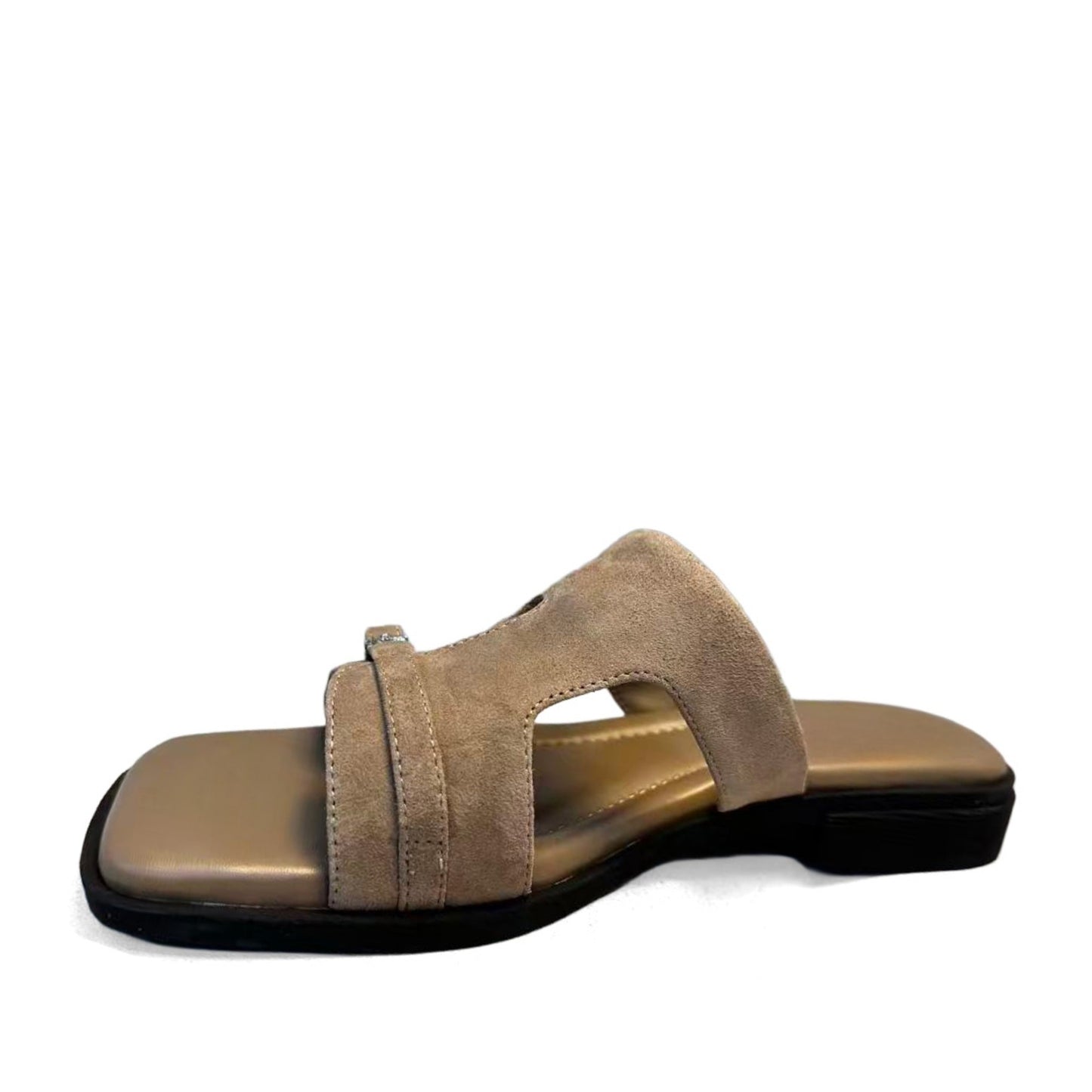 Women's Beige Open-Toe Slippers