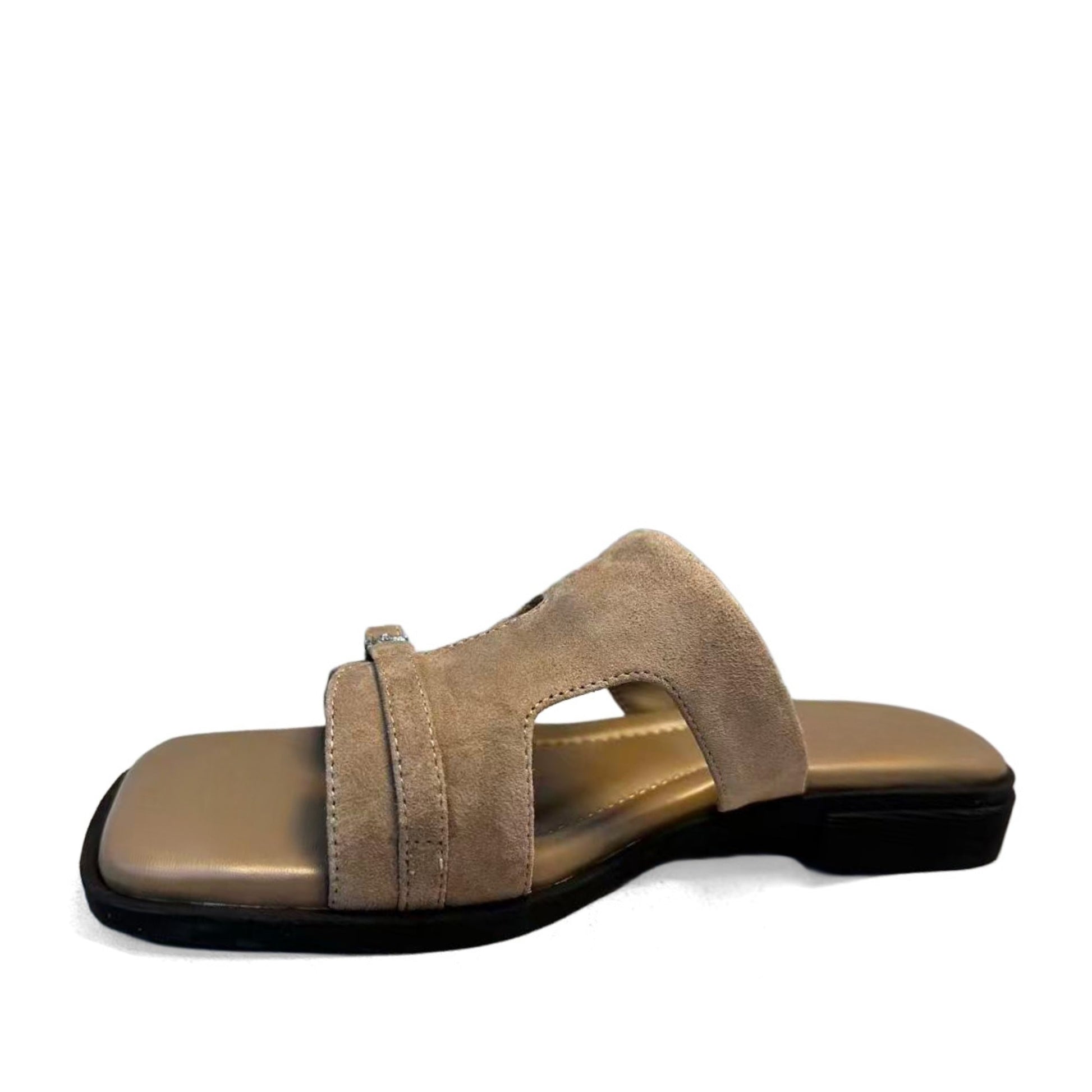 Women's Beige Open-Toe Slippers