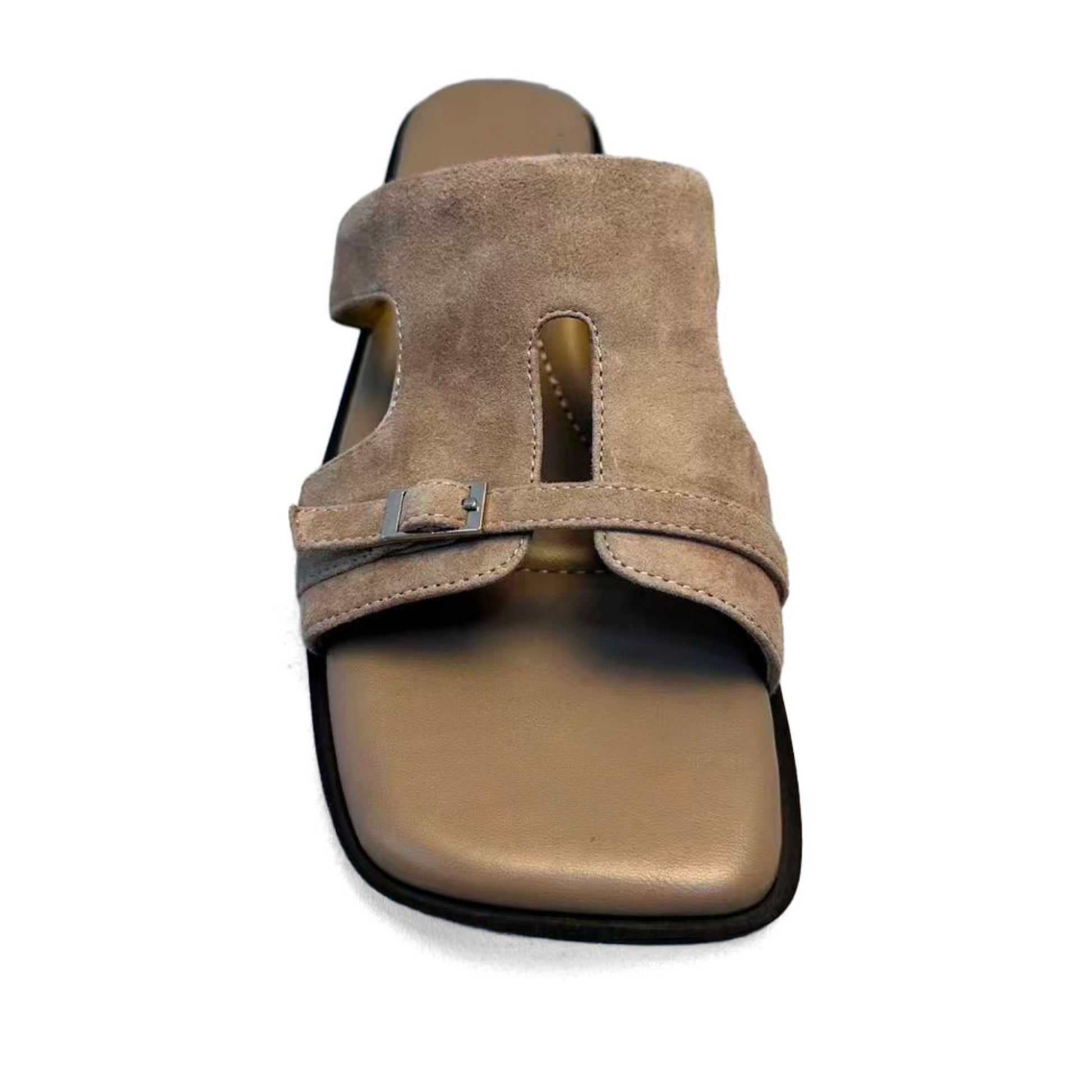 Women's Beige Open-Toe Slippers