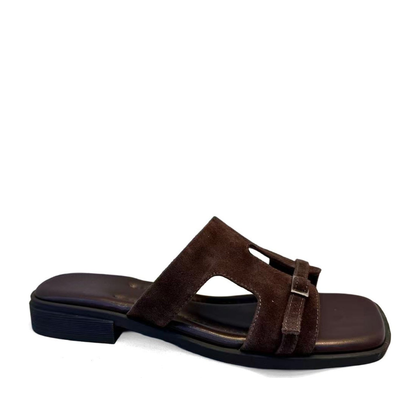Women's Brown Open-Toe Slippers