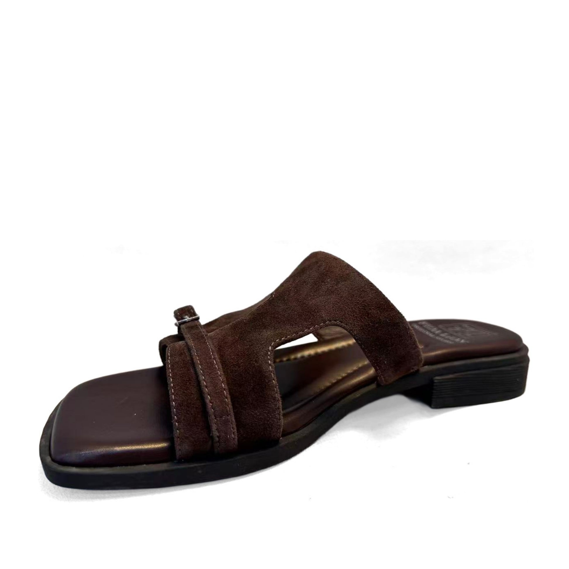Women's Brown Open-Toe Slippers