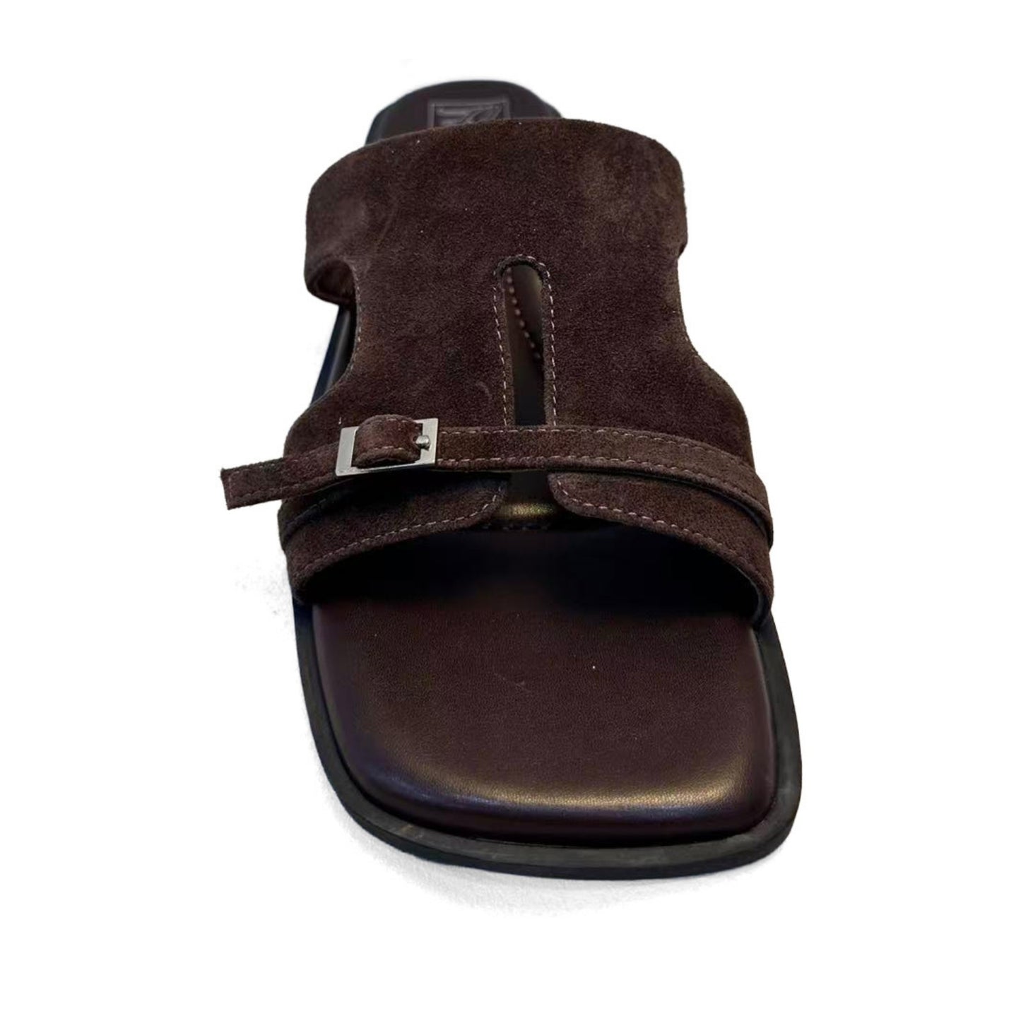 Women's Brown Open-Toe Slippers