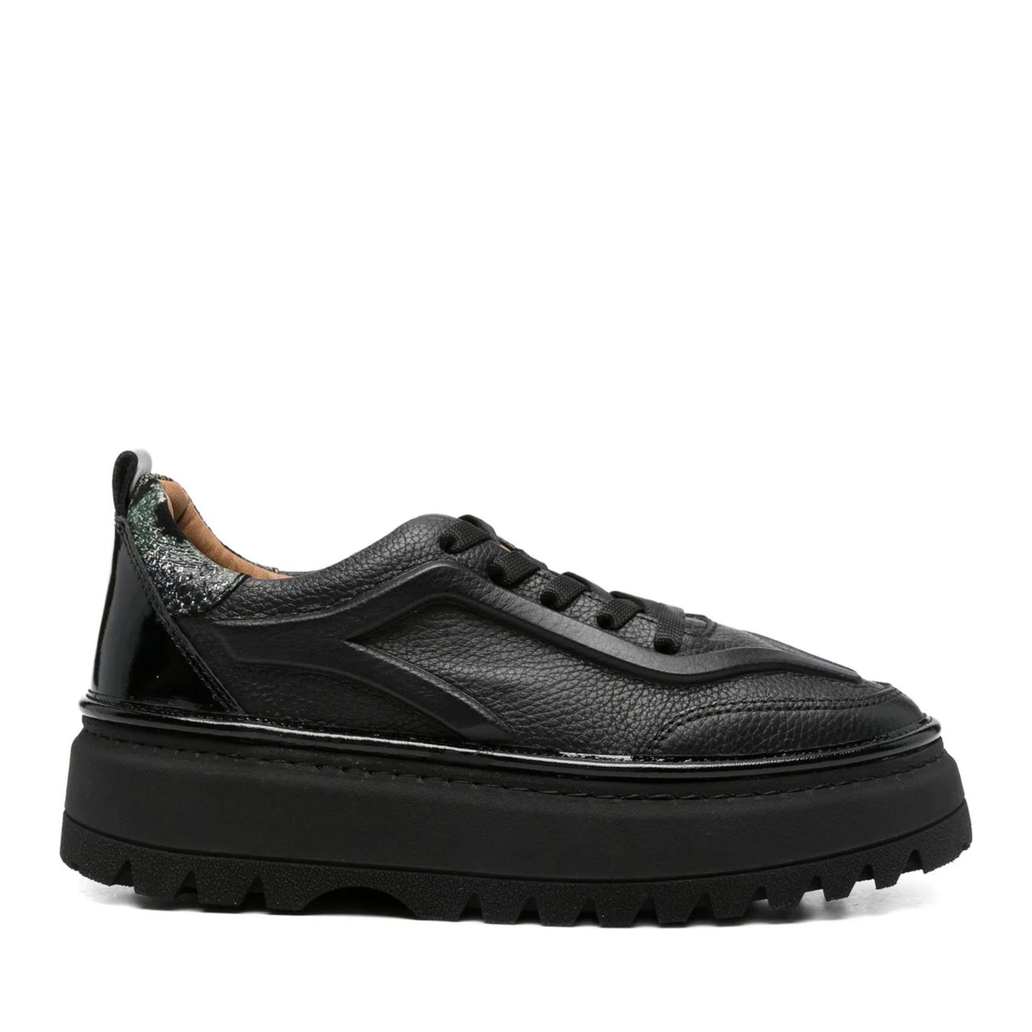 Women's Black Wedge Fashion Sneakers