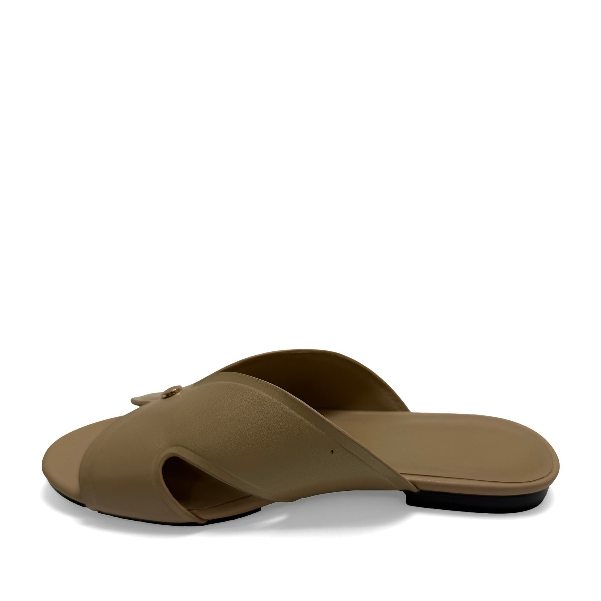 Women's Beige Open-Toe Slippers