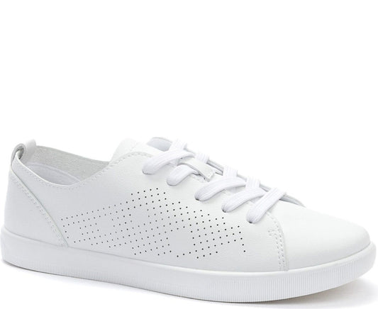 white casual closed sneakers