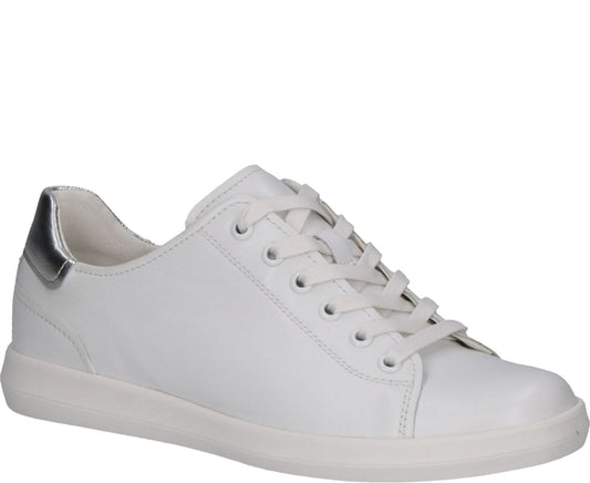 leisure trainers white silver