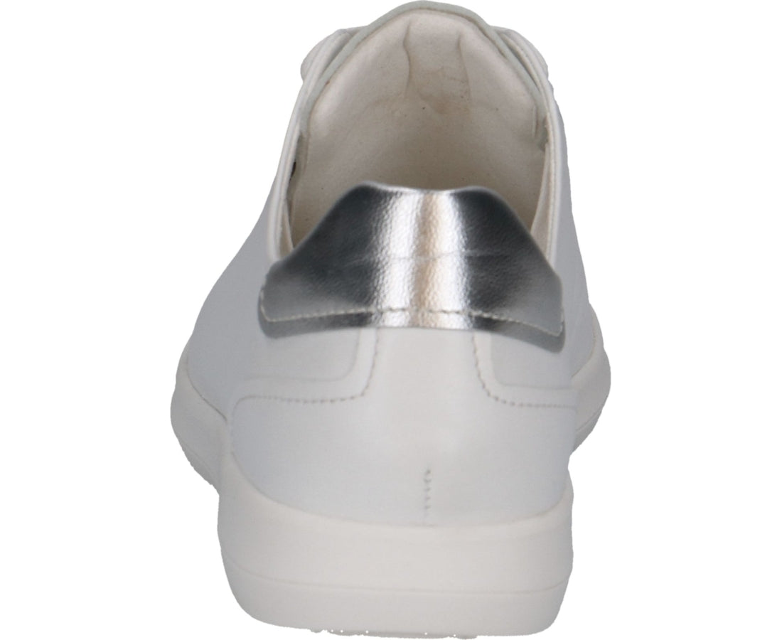 leisure trainers white silver