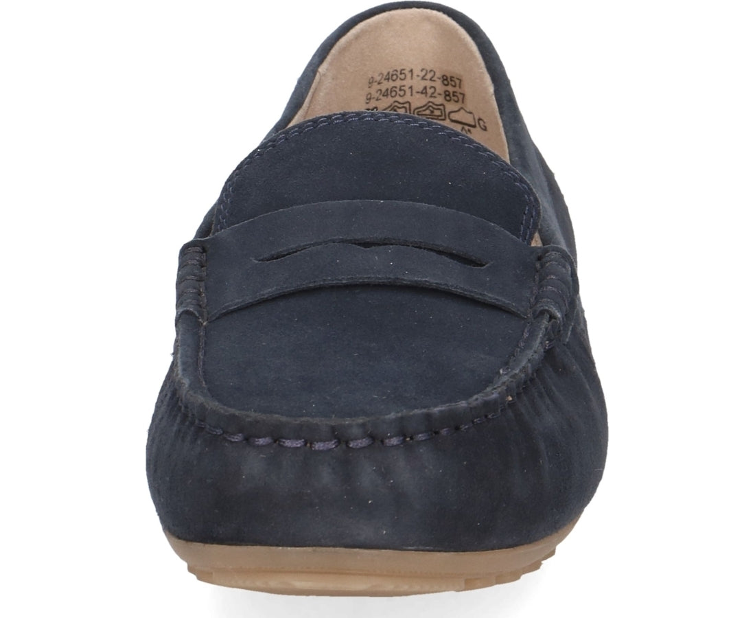 blue casual closed mocasins