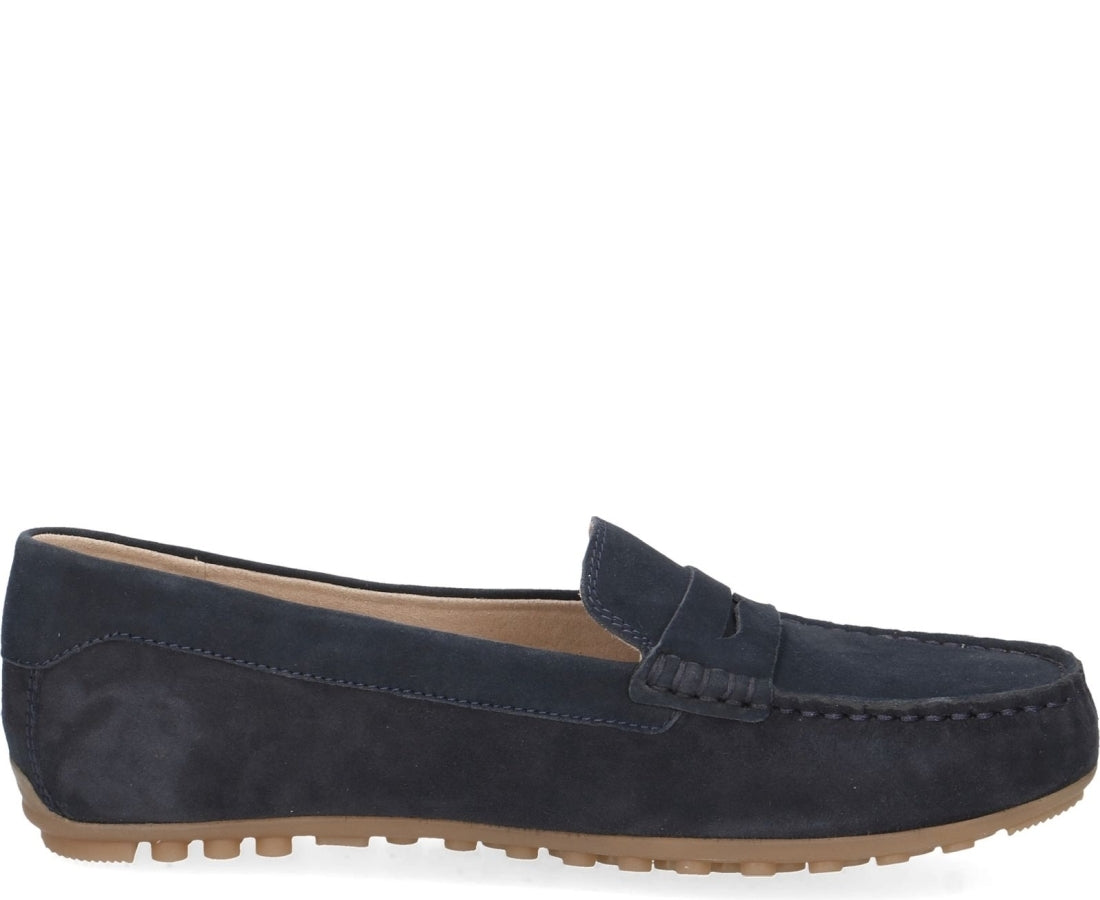 blue casual closed mocasins