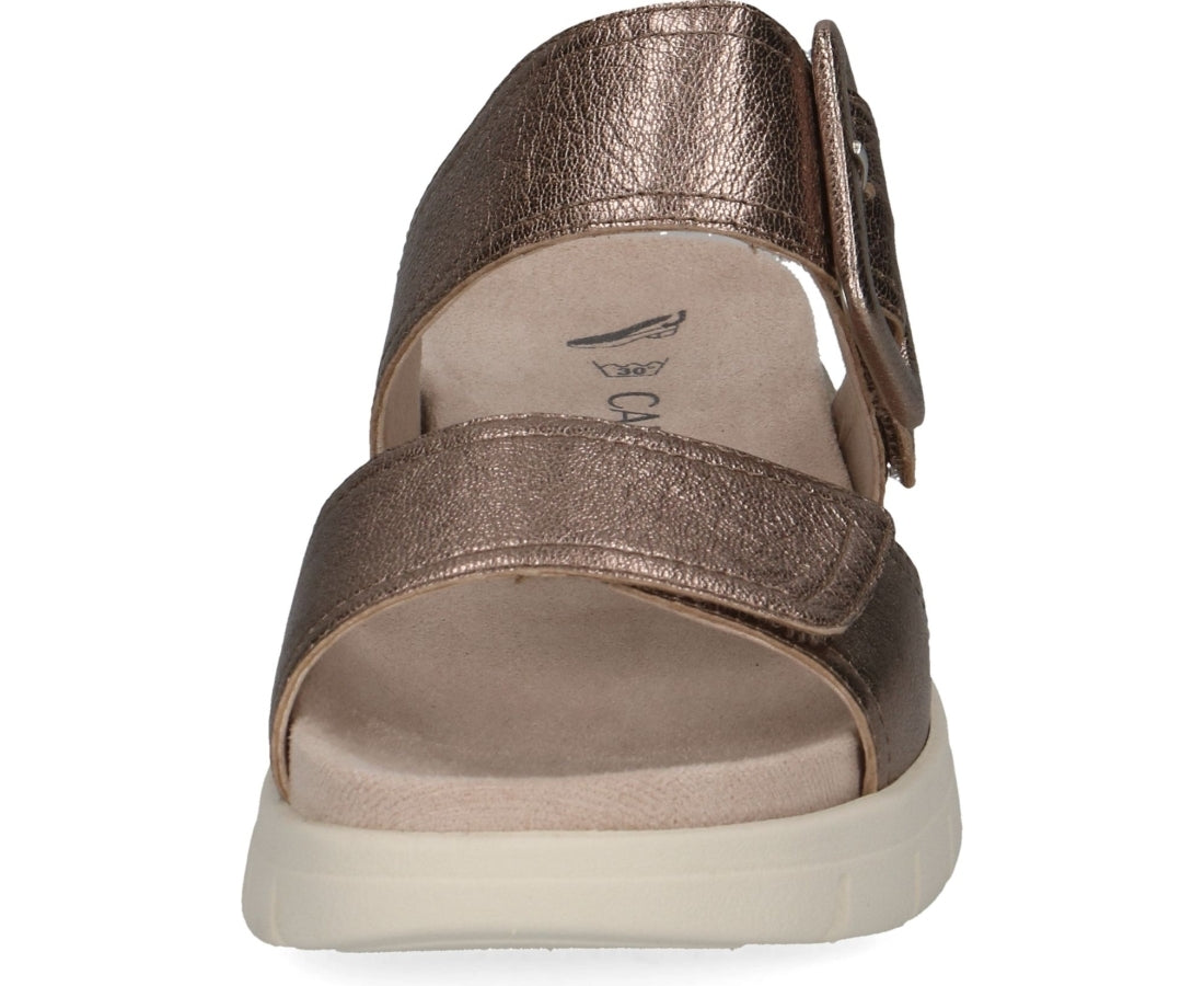 taupe metallic casual open slippers