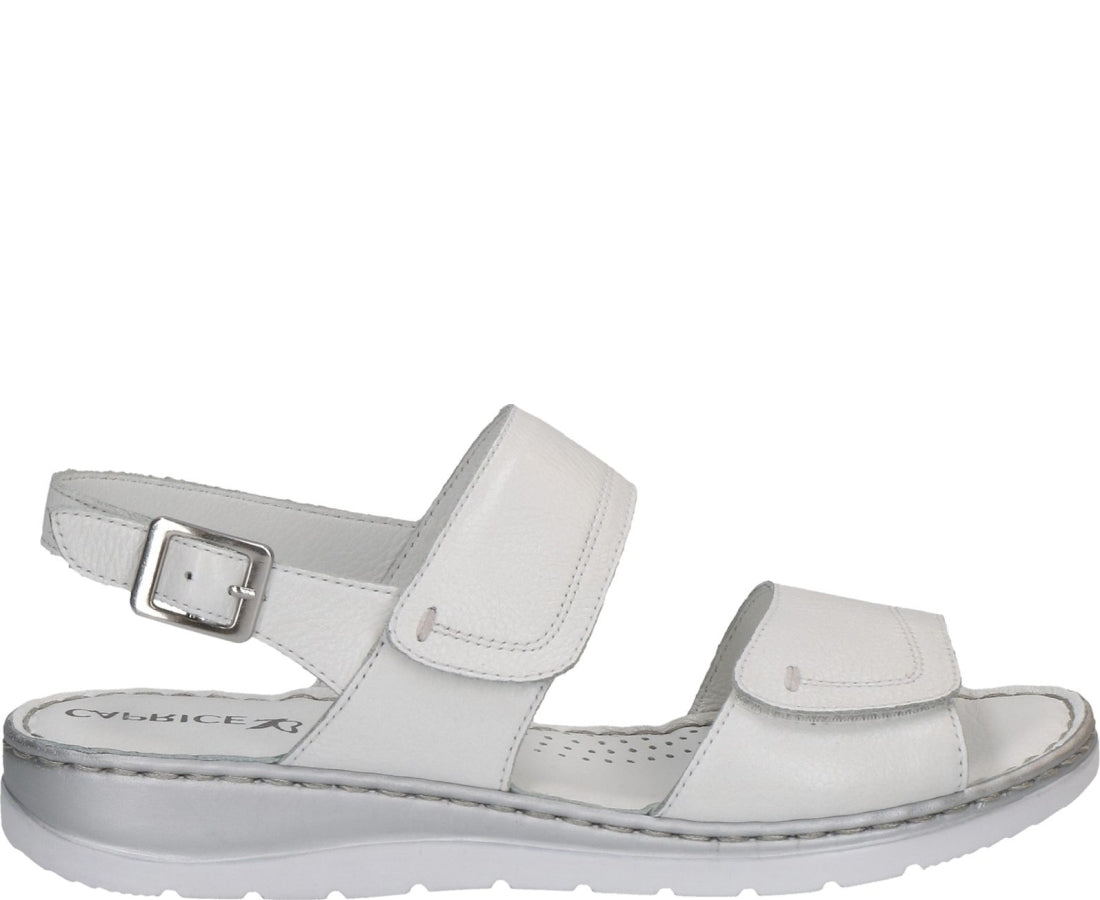 white casual open sandals