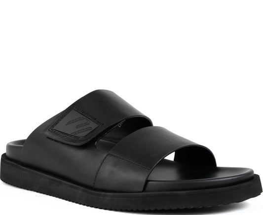 black casual open slippers