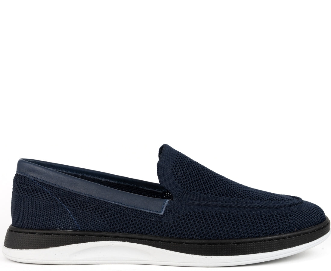 blue casual closed mocasins