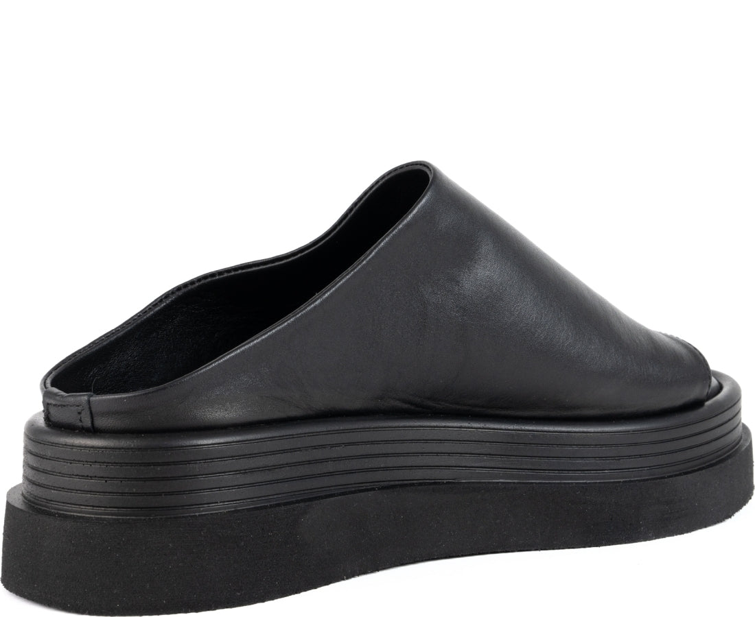 black casual open slippers