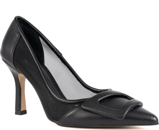black elegant closed pumps