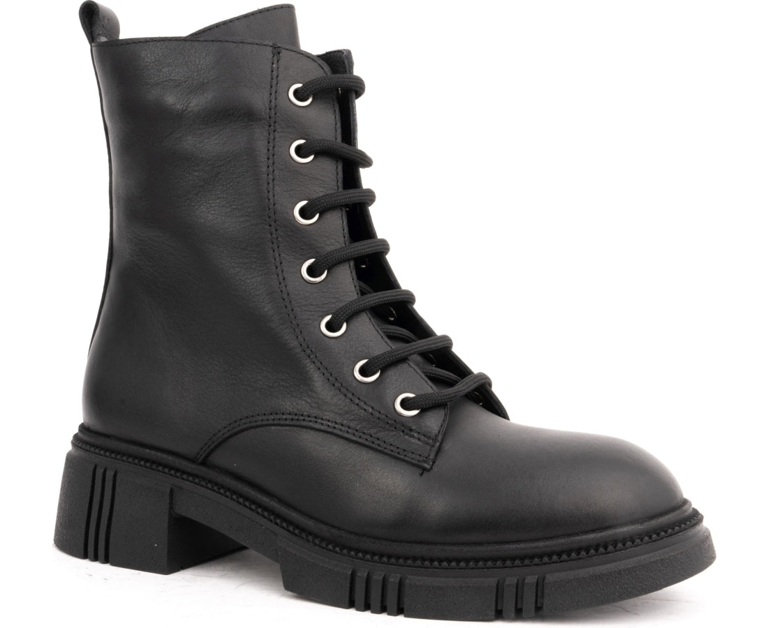 black casual closed booties