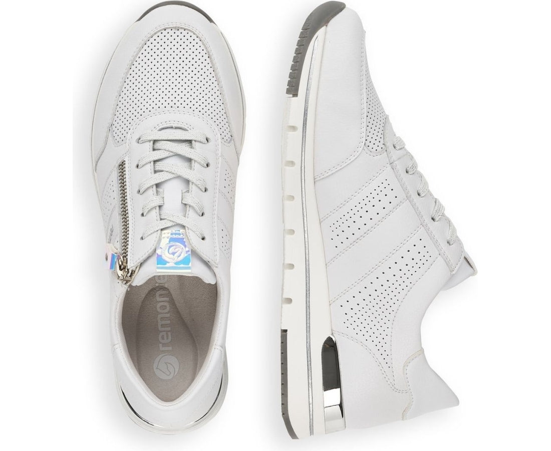 white casual closed sport shoe