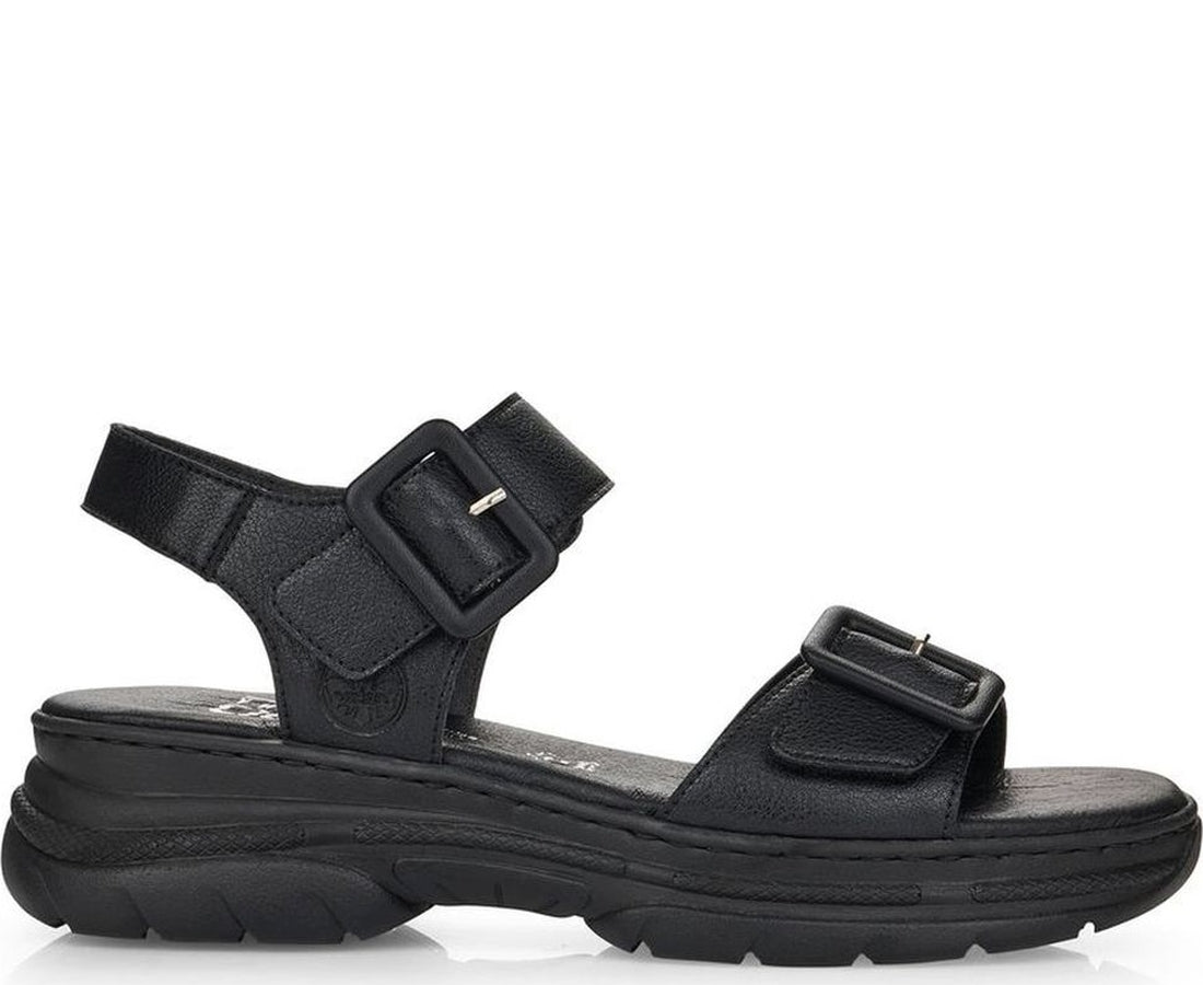 black casual open sandals