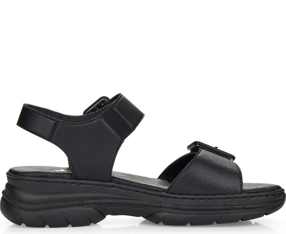 black casual open sandals