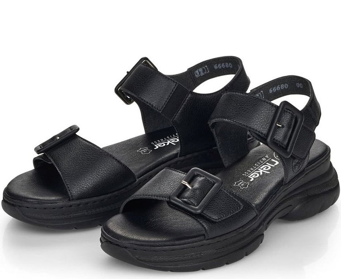 black casual open sandals