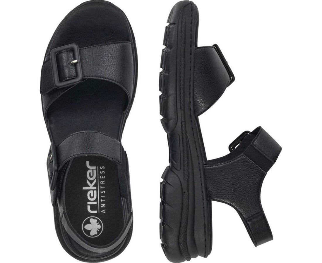 black casual open sandals