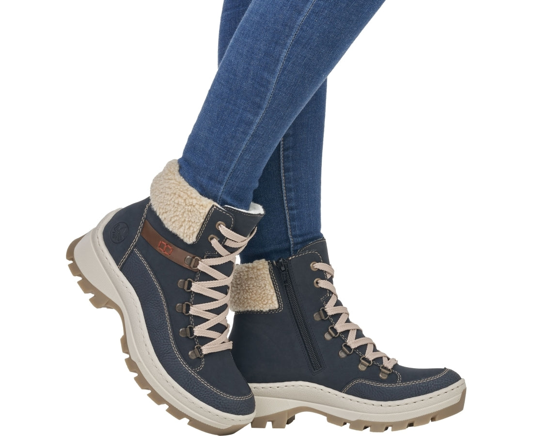 blue casual closed booties
