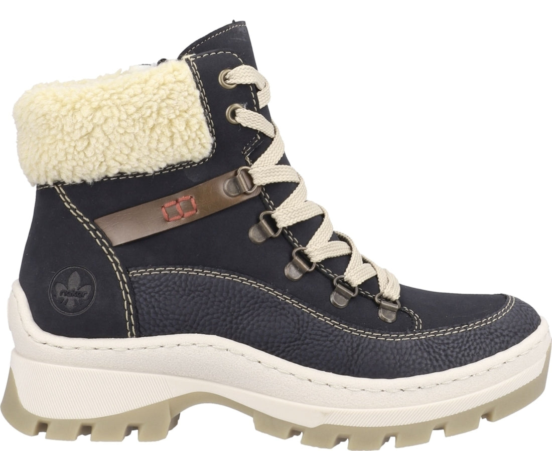 blue casual closed booties
