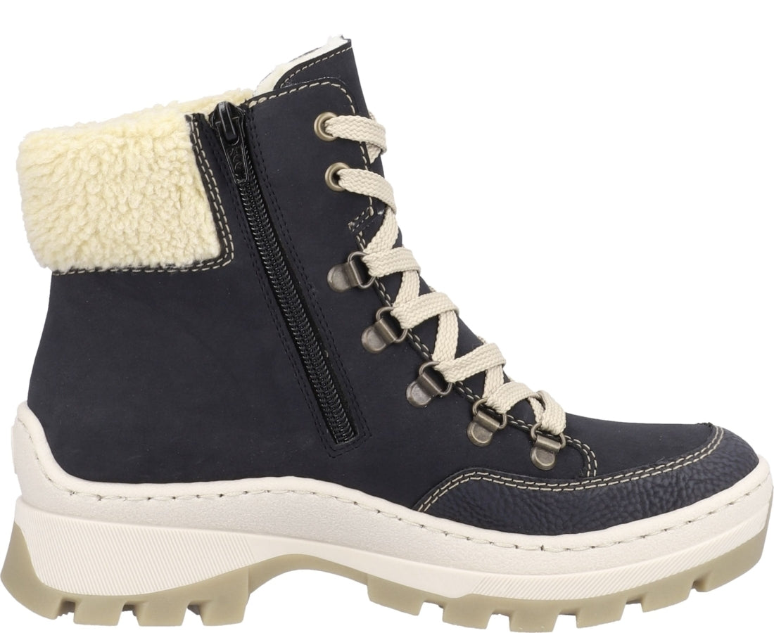 blue casual closed booties